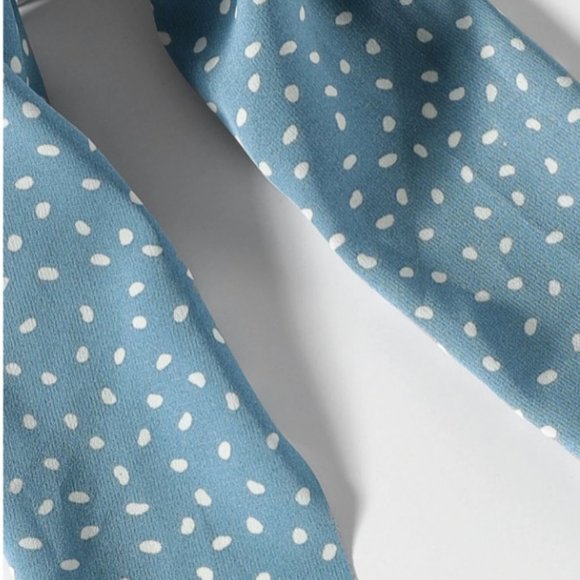 7/$35 Blue Polka Dot Hair Scarf Scrunchie - Picture 3 of 4